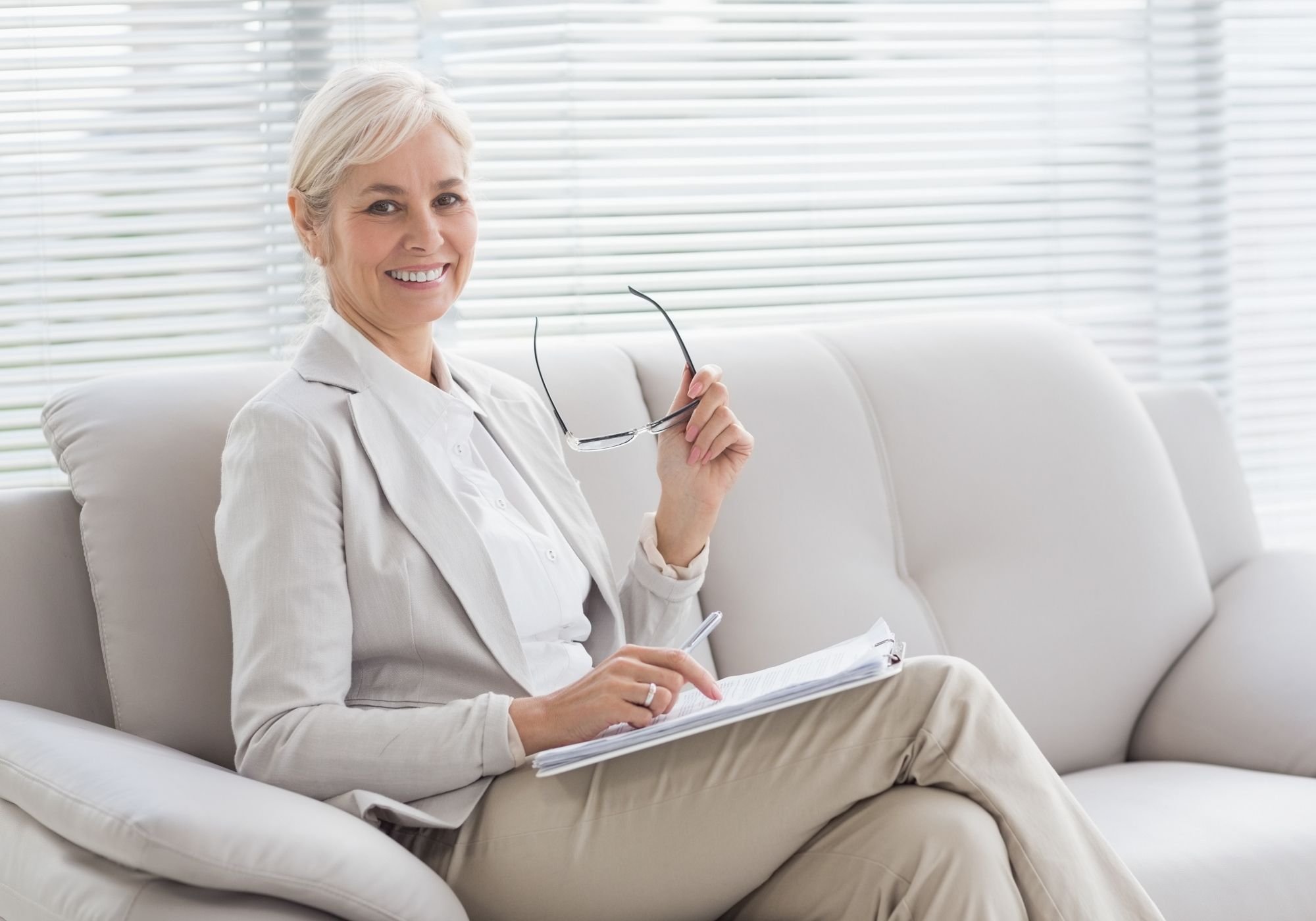 Female Therapist on a Couch